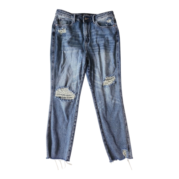 Judy Blue Distressed Straight Leg Jeans – Size 11/30 - Picture 1 of 6